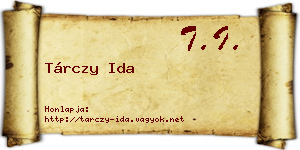 Tárczy Ida névjegykártya