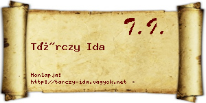 Tárczy Ida névjegykártya